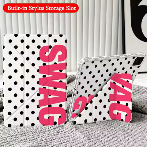 Polka Dot Lucky For Xiaomi Redmi Poco Pad 5 6 7 8 Pro SE 11 11.2 12.1 Inch Transparent Y-Shaped Fold