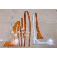 1 Set Pembaris Jahit /PVC Tailor Ruler/Siam Ruler