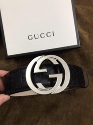 Gucci古馳正品男士壓花皮帶