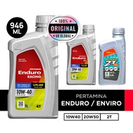Pertamina Enduro RACING 10W40 / Enduro 20W50 / Enviro 2T Engine Oil Minyak Hitam Motor (1L)