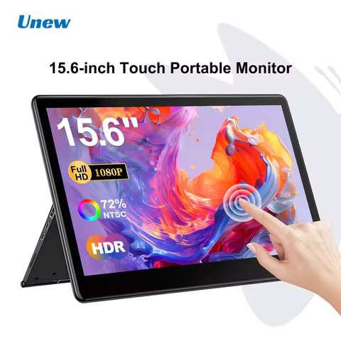 Unew 15.6 inch Touchscreen Portable Monitor 1920x1080 IPS 60Hz HDMI Gaming Monitor for Xbox Switch L