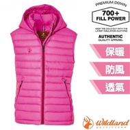 [WildLand] Women 700FP Trackable Down Hooded Thermal Vest Detachable Hooded Windproof Breathable War