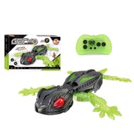 Wall Climbing Gecko Toy for Kids, Rechargeable Remote Control Gecko Toy with LED Eyes, Dual Mode Flo