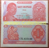 uang kuno 1 rupiah tahun 1968 [sudirman]