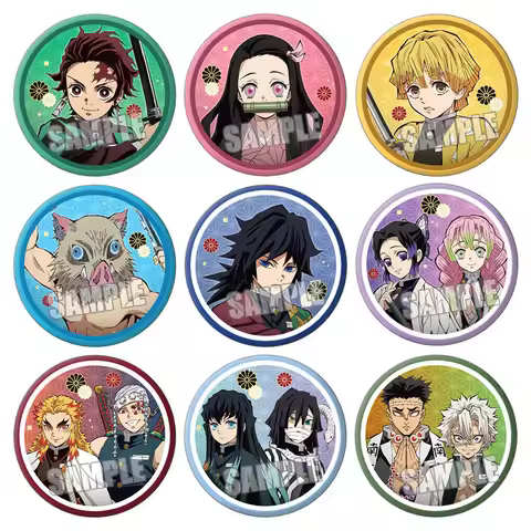 Demon Slayer Badge Kimetsu no Yaiba Pin Hashira Tomioka Giyuu Shinobu Kocho Zenitsu Anime Merch Broo