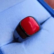 Cincin Batu Red Marjan Kotak Mewah