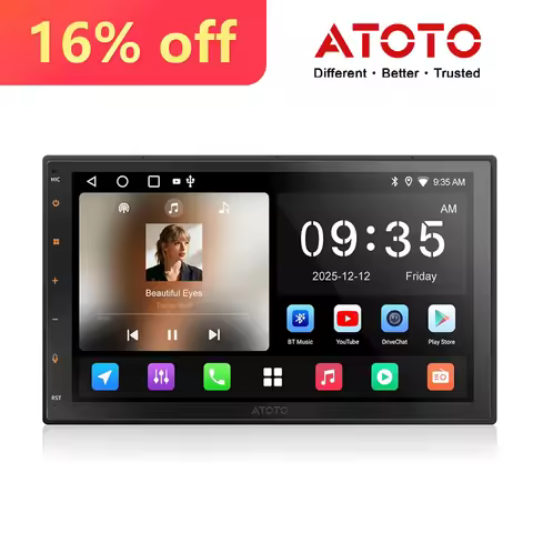 ATOTO A5LG2B7T 7inch Android Double DIN Car Stereo, in Dash Car Radio with Wi-Fi/Bluetooth/USB, CarP