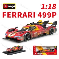 Bburago 1:18 Ferrari 499P Modificata Sports Car Static Simulation Die Cast Vehicles Collectible Mode
