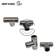T-PIPE CONNECTOR GLASS CLAMP BRASS PIPE CONNECTOR SS