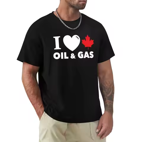 I Love Canadian Oil and Gas Red Heart and Maple Leaf Alberta Pipelines black background HD HIGH QUAL