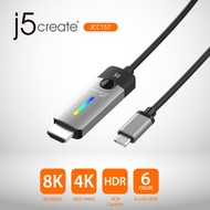 j5create JCC157 USB-C to HDMI 2.1 8K60Hz 4K144Hz HDR Cable Type C USB C to HDMI 8K Cable HDMI Converter RGB Type-C Cable