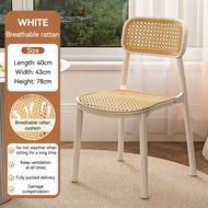 Nordic Rattan Chair PP Chair Plastic Chair Backrest Chair Restaurant DiningChair Minimalist Outdoor 