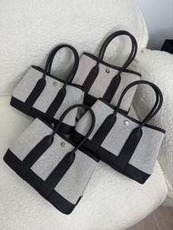 Hermes Herbag 帆布拼皮手袋 托特包