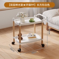 Movable Trolley Nordic Sofa Side Table Mini Coffee Table With Wheels Living Room Kitchen Multi-Layer Shelf Simple Bedside Table