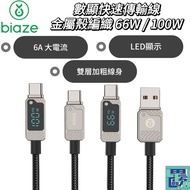 [biaze biaze] PD66W/100W Digital Display Fast Transmission Cable 1.5M Metal Shell Braided LED