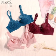 PARIFAIRY cotton bra plus size non padded bra cup d baju dalam perempuan 胸罩 38D 40D 42D 44D 46D 48D-