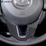 NOBELJIAOO Car Interiors Accessories Carbon Fiber Car Steering Wheel Trim Cover Stickers For Mazda 3 Axela 2014 2015 2016 A5E7