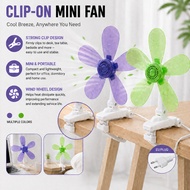 [ Gstore ] J490 Desktop Clip Fan 5 Blade Mini Clip Fan Wall Mounted Super Soft Wind Super Mute