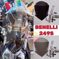 BENELLI 249S 249-S WINDSHIELD WITH BRACKET LONG 33CM COWLING VISOR WINDSCREEN HEADLIGHT LIGHT LAMPU 