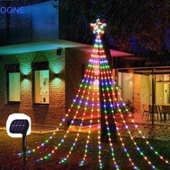 OONE Solar Christmas Lights, 8 Lighting Modes Colorful Star String Lights, Hanging Flash Lights Remo