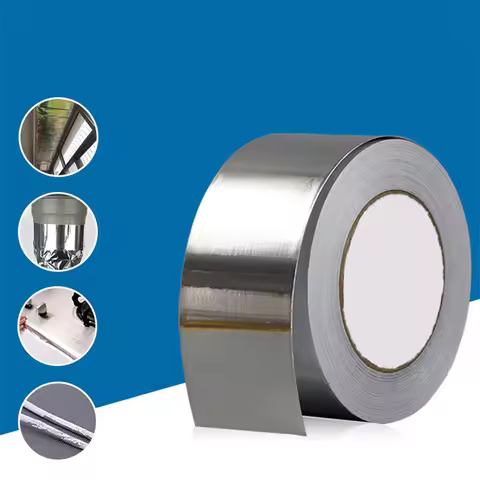 1pc Aluminium Foil Adhesive Sealing Tape Thermal Resist Duct Repairs High Temperature Resistant Foil