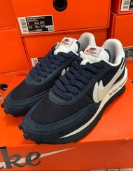 Fragment Design x Sacai x Nike LDWaffle "Blackened Blue" 解構 三方聯名 低幫 華夫鞋 男女同款 藏藍色