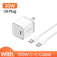 Baseus เครื่องชาร์จ GaN PD 20W/30W ตัวชาร์จไฟสำหรับ iPhone เร็ว15 14 13 12เครื่องชาร์จ USB สำหรับ iP