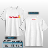 KATUN Iberia Airlines Merchandise T-Shirt Maskapai MS14 Combed Cotton 30s