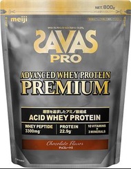 (訂購) 日本製造 明治 SAVAS Pro Acid Whey Protein Premium 乳清蛋白粉 800g 朱古力味