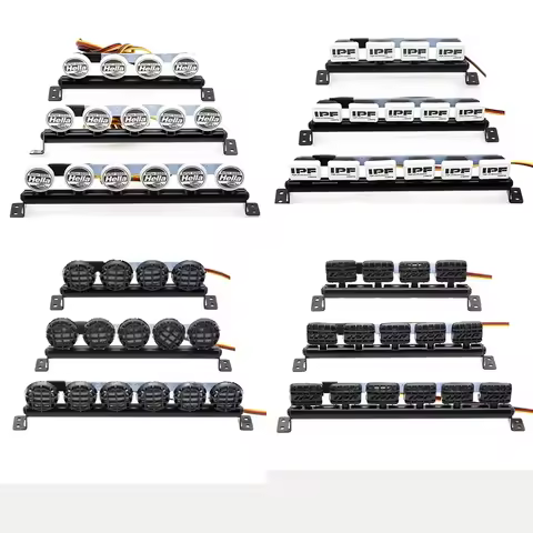 Led Remote Control Car Roof Light Ipf Round Square Lamps For 1/10 Rc Crawler Capra Axial Scx10 Trxs 