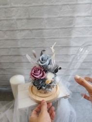 -莫蘭迪 永生花盅罩禮物畢業 老師禮物