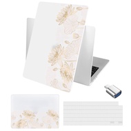 SisterHome Matte Lotus Print Laptop cover Compatible For Macbook Case Air 13.6 A3113 A2681 Pro13 A23