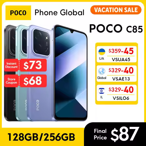 Global Version POCO C85 Smartphone 6.9" Dot Drop display 50MP Camera 6000mAh battery 33W Charging He