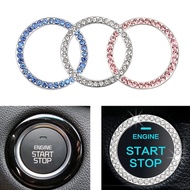 Car One-Click Engine Start Button Cover Crystal Rhinestone Protector Ring Hand-set Sticker Decoration