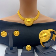 Golden Jewelry Earrings Set Middle East Dubai Bridal Necklace Earrings