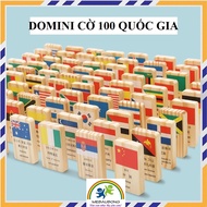 100 Quân Domino Cờ Các Quốc Gia - Bộ Domino 100 Lá Cờ Quốc Gia - Đồ Chơi Gỗ Thông Minh - Trò Chơi Ph
