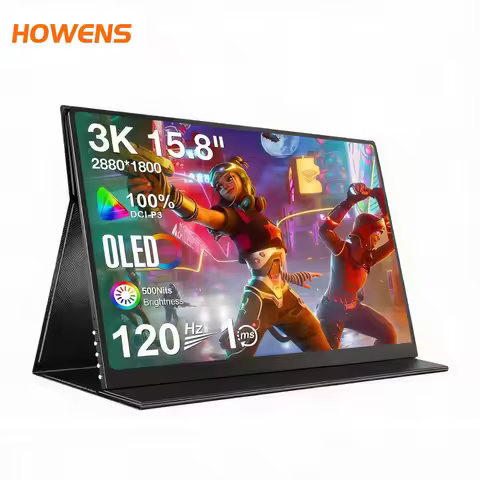 15.8" OLED Portable Monitor 3K 2880x1800 USB C A+ Screen 120Hz Gaming Monitor 500nits Display for La