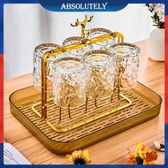 GANTUNGAN Multipurpose Glass Rack​​ Aesthetic Hanging Glass Rack Minimalist Stainless Steel Cup Rack