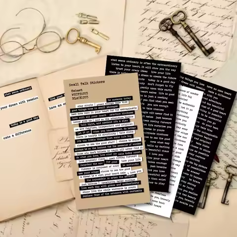 406pcs Phrase Word Stickers for Journaling Art Junk Journal Vintage Quote Stickers DIY Planner Album