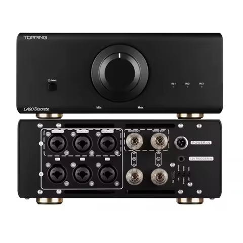 TOPPING LA90 Discrete AB Combined or Pure Power Amplifier 120WX2 High Power AMP 3 XLR/TRS Inputs for