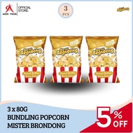 Bundling Popcorn Mister Brondong Peanut Butter 80gr x 3pcs | Snack Jagung Manis Lezat, Gurih, Crispy