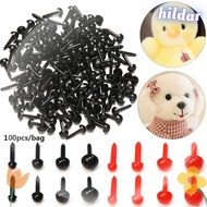 HILDAR 100pcs/bag Safety Oval Nose Black/Red for Teddy Dog 3mm/4mm/5mm/6mm Animals Noses Accessories
