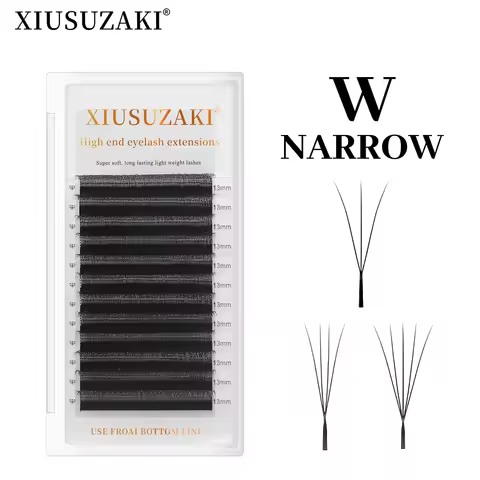 XIUSUZAKI Narrow W Shaped 3D 4D 5D Premade Fans Eyelashes Extensions Natural Soft 5DW Individual Fal