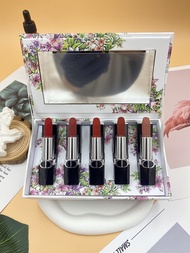 Fashion Album/60 Flower Blue Gold Lipstick Sample 5-Piece SetContains 1.5g * 5.Color No. 999 Velvet+