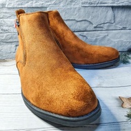 MEN'S HIGH VELVET LEATHER SHOES BK/CF 39-45 EUR