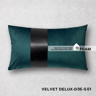 GỐI SOFA VẢI NHUNG SỌC DA MÀU ĐEN VELVET DELUX (45X45CM) (30X50CM)