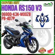 100% ORIGINAL HONDA RS150 V3 COVERSET / COVER SET PB-407P BLUE / BLACK NON STICKER 06900-K3K-M00ZB