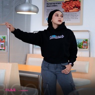 in stock Oneonenine Livz Hoodie Crop Top Bloom Black - Women's Crop Sweater