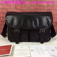 台灣特價COACH 71477 美國正品休閒時尚 真皮牛皮男書包 側