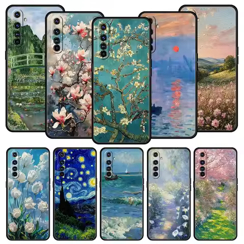 Claude Monet Garden Paint Art Phone Case For Realme 13 12 10 9 8 7 GT3 GT5 GT2 Pro Plus 5G C21 C25 C